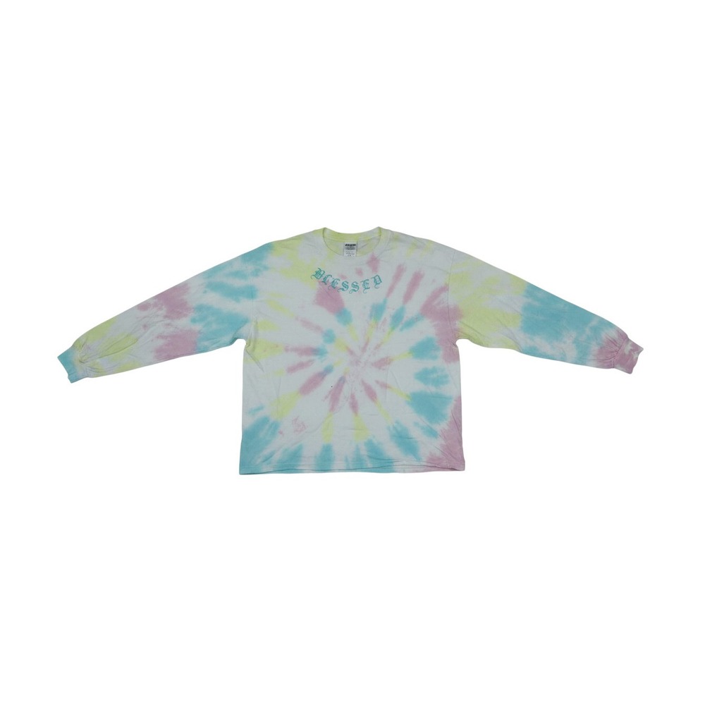 Gildan T-Shirt Unisex XL Multi NWT Tie Dye Blessed Long Sleeve Graphic Tee